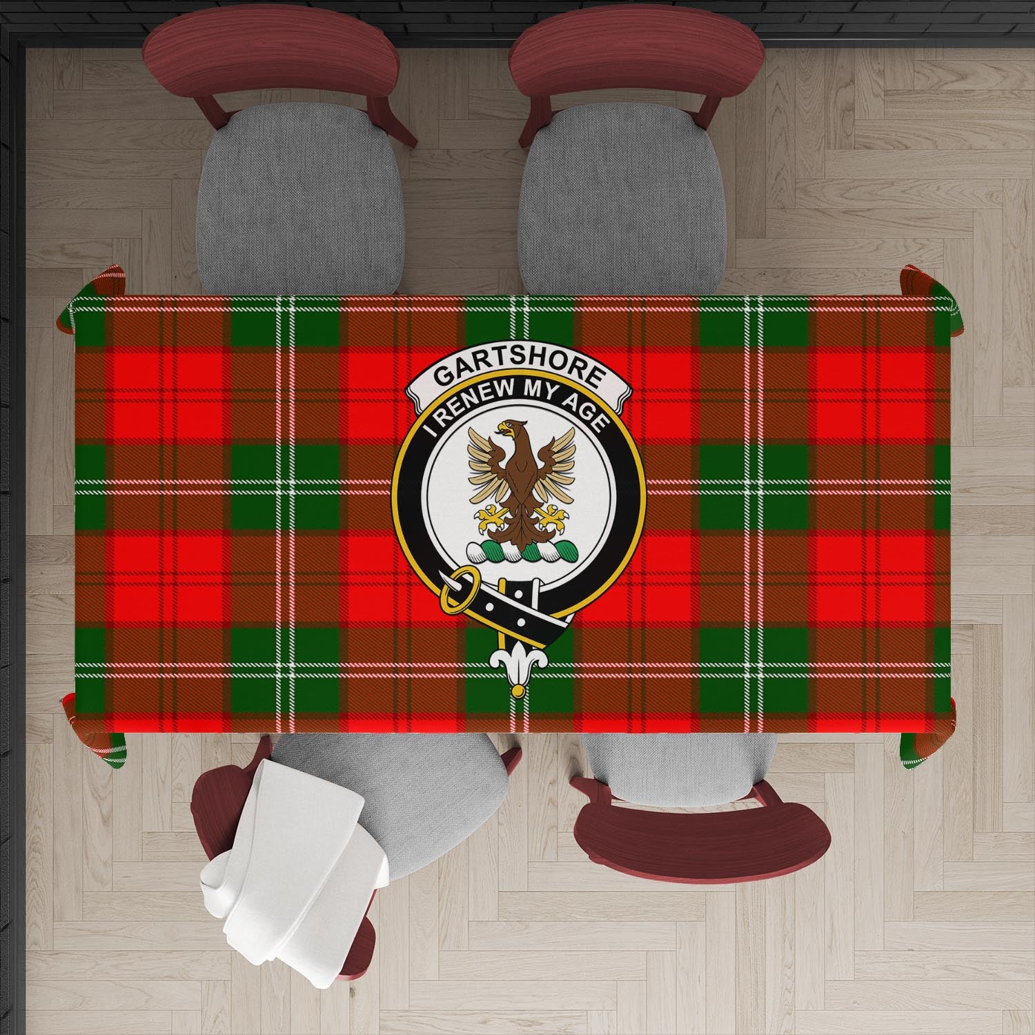 Gartshore Tartan Tablecloth with Family Crest XL 57.1"x70.9"(145x180cm) - Tartan Vibes Clothing