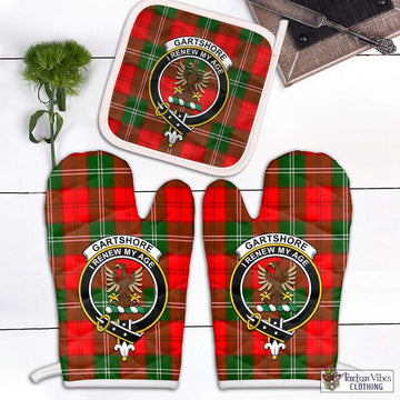 Gartshore Tartan Combo Oven Mitt & Pot-Holder with Family Crest Combo 2 Oven Mitt & 1 Pot-Holder Black - Tartan Vibes Clothing