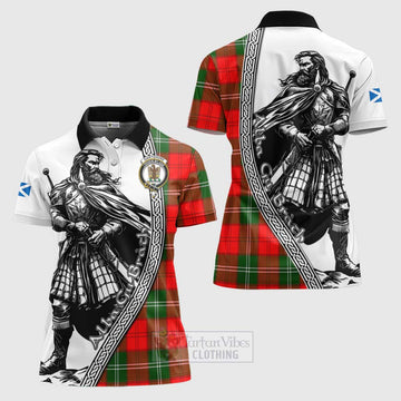 Gartshore Tartan Clan Crest Women's Polo Shirt with Highlander Warrior Celtic Style Women - Tartan Vibes Clothing
