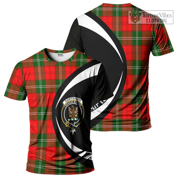 Gartshore Tartan T-Shirt with Family Crest Circle Style