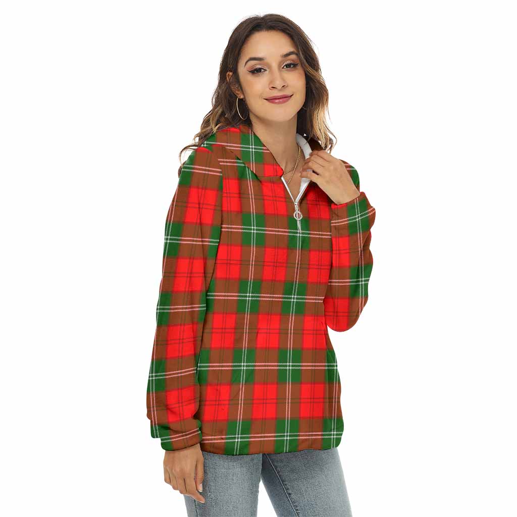 Gartshore Tartan Women's Borg Fleece Hoodie with Half Zip Female - Tartan Vibes Clothing