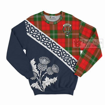 Gartshore Tartan Sweatshirt Featuring Thistle and Scotland Map Unisex - Tartan Vibes Clothing