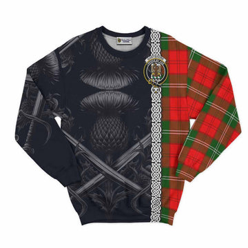 Gartshore Tartan Sweatshirt with Family Crest Cross Sword Thistle Celtic Vibes Unisex - Tartan Vibes Clothing