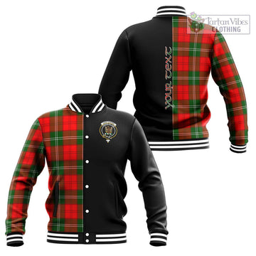 Gartshore Tartan Baseball Jacket with Family Crest and Half Of Me Style Unisex - Tartan Vibes Clothing