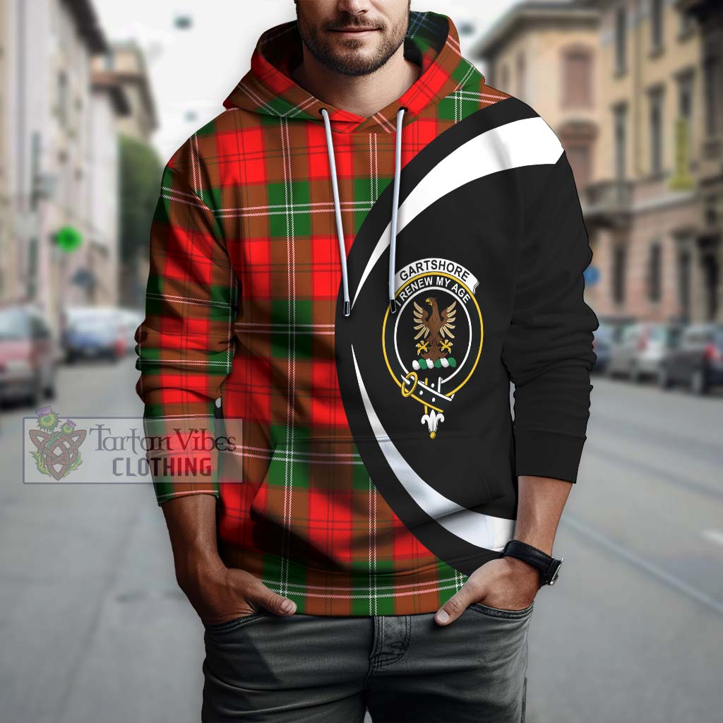 Gartshore Tartan Hoodie with Family Crest Circle Style Zip Hoodie - Tartan Vibes Clothing