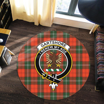 Gartshore Tartan Round Rug with Family Crest Premium Round Rug - Tartan Vibes Clothing