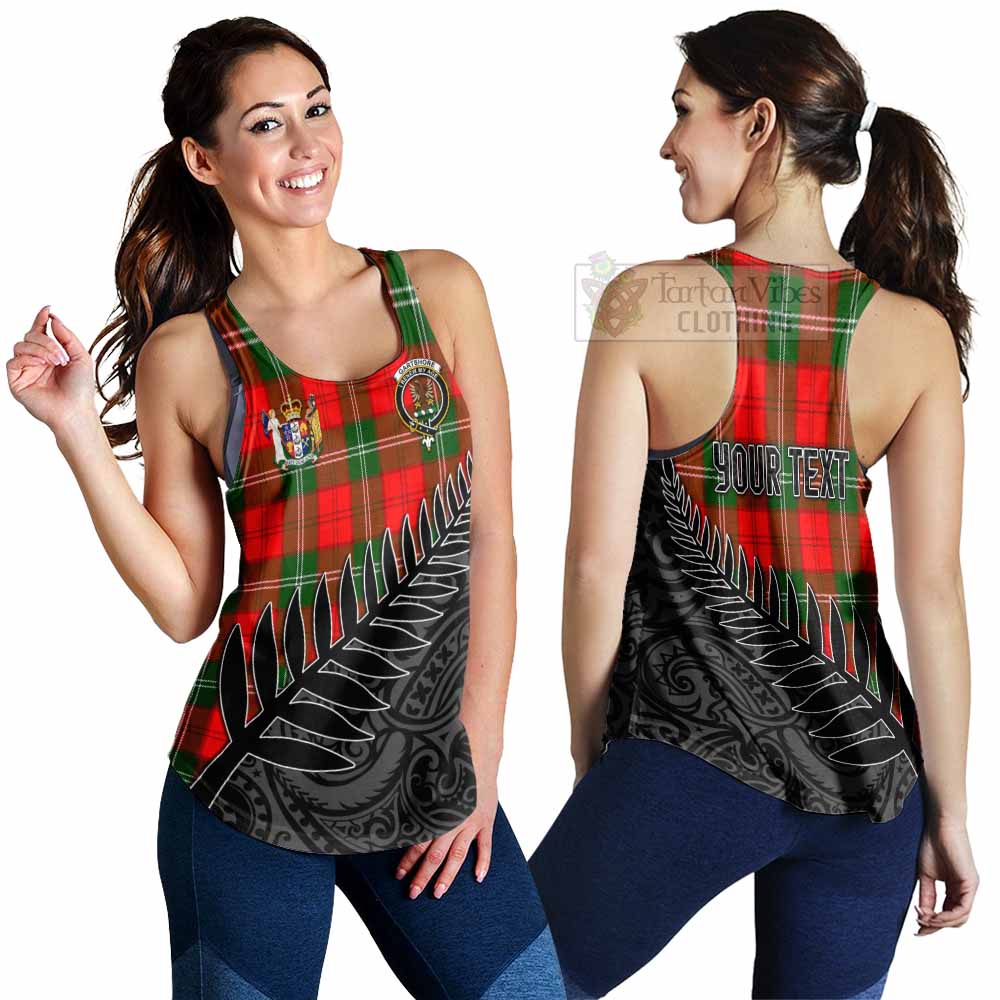 Gartshore Crest Tartan Women's Racerback Tanks with New Zealand Silver Fern Half Style 4XL - Tartan Vibes Clothing