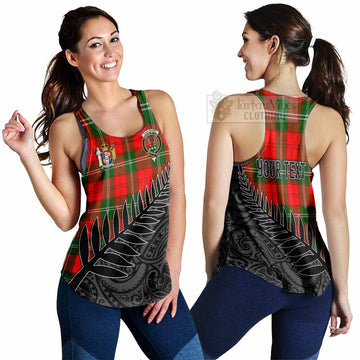 Gartshore Crest Tartan Women's Racerback Tanks with New Zealand Silver Fern Half Style 4XL - Tartan Vibes Clothing