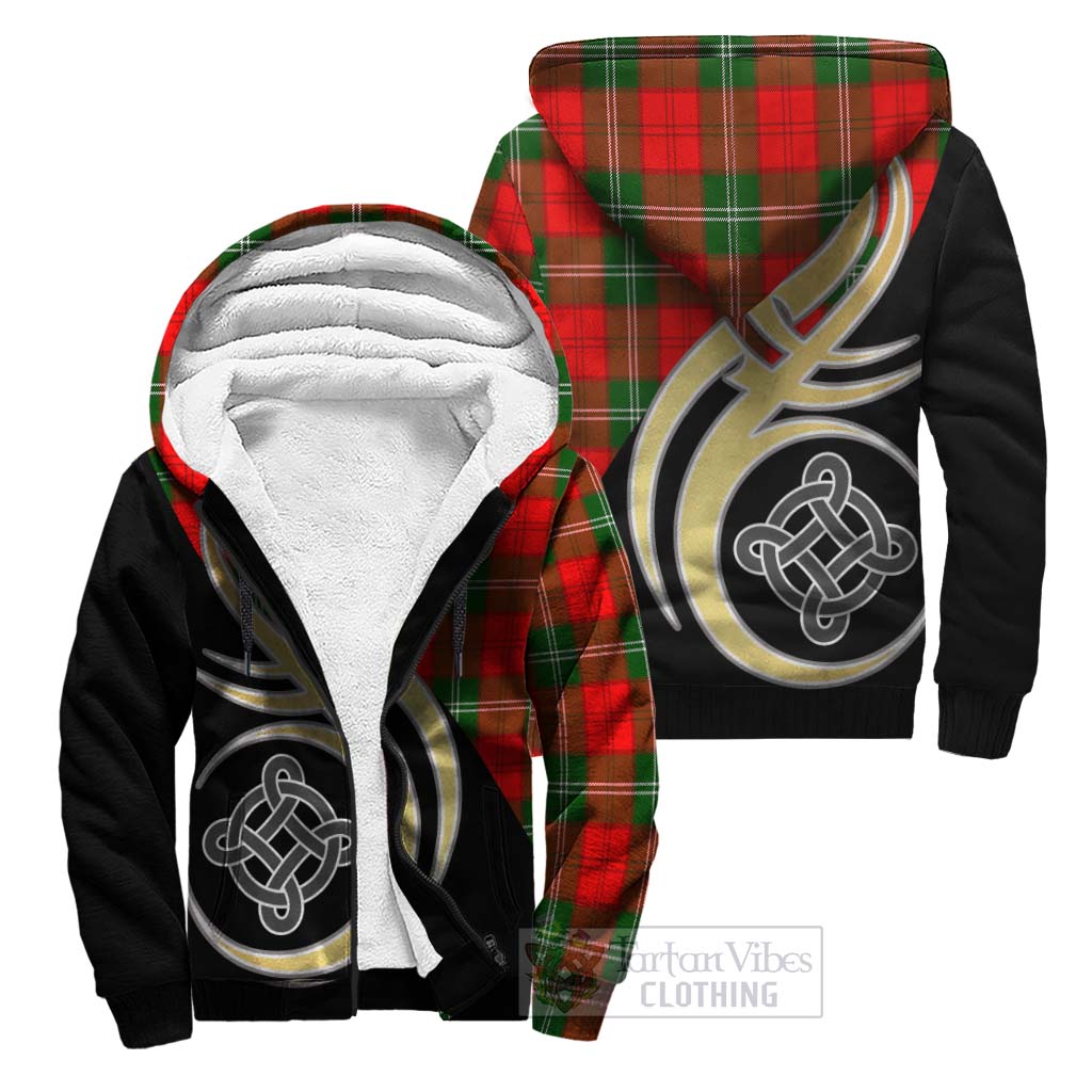 Gartshore Tartan Sherpa Hoodie with Family Crest and Celtic Symbol Style Unisex S - Tartan Vibes Clothing