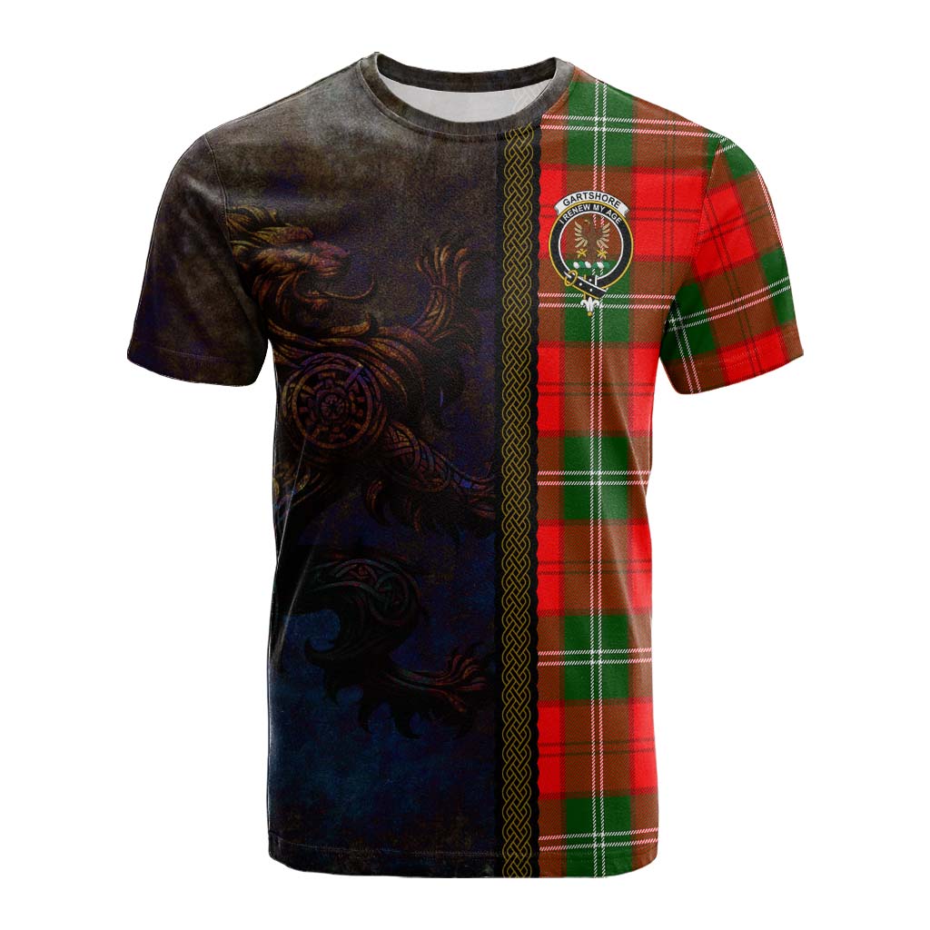 Gartshore Tartan Family Crest Cotton T-shirt Alba Gu Brath Be Brave Lion Ancient Style Kid's Shirt - Tartan Vibes Clothing