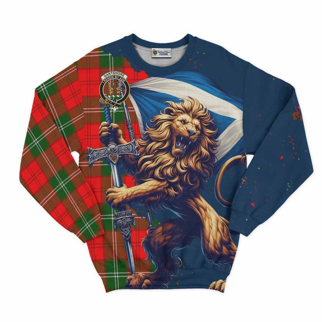 Gartshore Tartan Family Crest Sweatshirt with Scottish Majestic Lion Unisex - Tartan Vibes Clothing