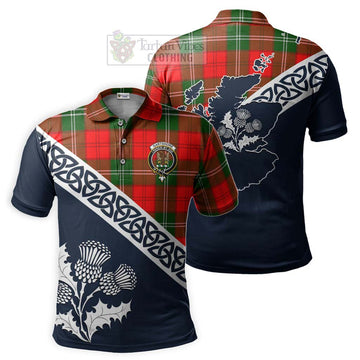 Gartshore Tartan Polo Shirt Featuring Thistle and Scotland Map Kid - Tartanvibesclothing Store