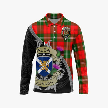 Gartshore Tartan Family Crest Long Sleeve Polo Shirt Lion Rampant Royal Thistle Shield Celtic Inspired Unisex - Tartan Vibes Clothing