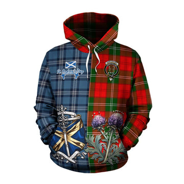 Gartshore Tartan Cotton Hoodie Happy St. Andrew's Day Half Tartan Style Pullover Hoodie XS - Tartan Vibes Clothing