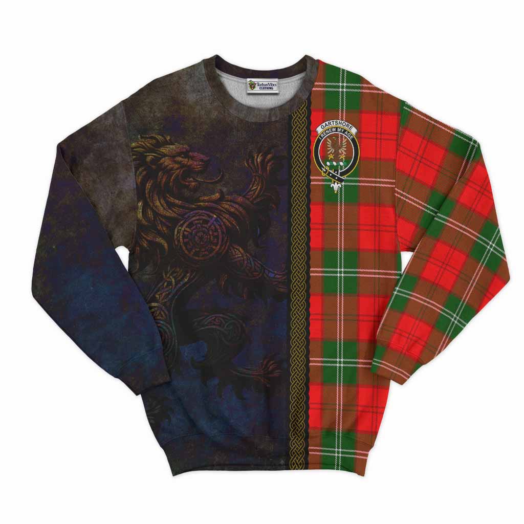 Gartshore Tartan Family Crest Sweatshirt Alba Gu Brath Be Brave Lion Ancient Style Unisex - Tartan Vibes Clothing