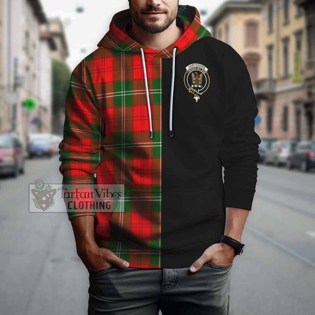 Gartshore Tartan Hoodie with Family Crest and Half Of Me Style Zip Hoodie - Tartan Vibes Clothing