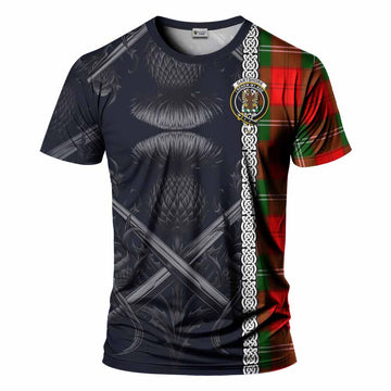Gartshore Tartan T-Shirt with Family Crest Cross Sword Thistle Celtic Vibes