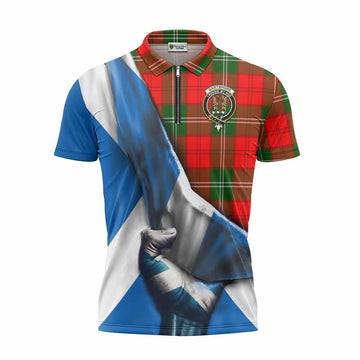 Gartshore Tartan Zipper Polo Shirt with Family Crest Scotland Patriotic Style Unisex - Tartan Vibes Clothing