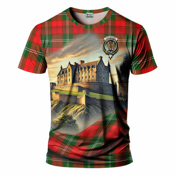 Gartshore Tartan Family Crest T-Shirt with Scottish Ancient Castle Style