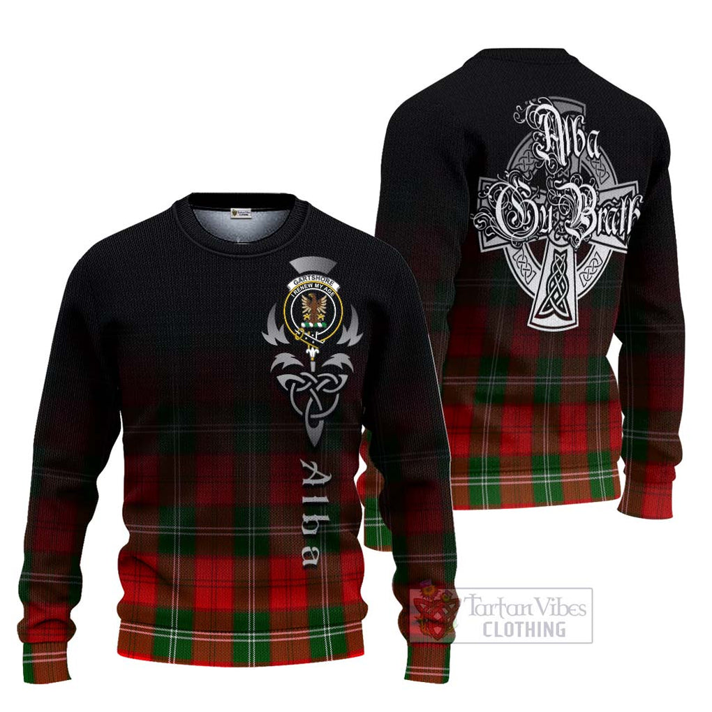 Gartshore Tartan Ugly Sweater Featuring Alba Gu Brath Family Crest Celtic Inspired Unisex - Tartan Vibes Clothing