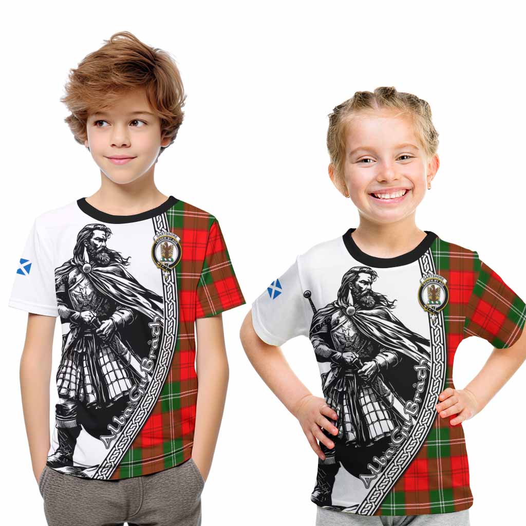 Gartshore Tartan Clan Crest Kid T-Shirt with Highlander Warrior Celtic Style Youth XL Size14 - Tartan Vibes Clothing