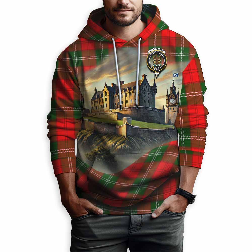 Gartshore Tartan Family Crest Hoodie with Scottish Ancient Castle Style Pullover Hoodie - Tartan Vibes Clothing