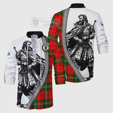Gartshore Tartan Clan Crest Ghillie Kilt Shirt with Highlander Warrior Celtic Style Men - Tartan Vibes Clothing