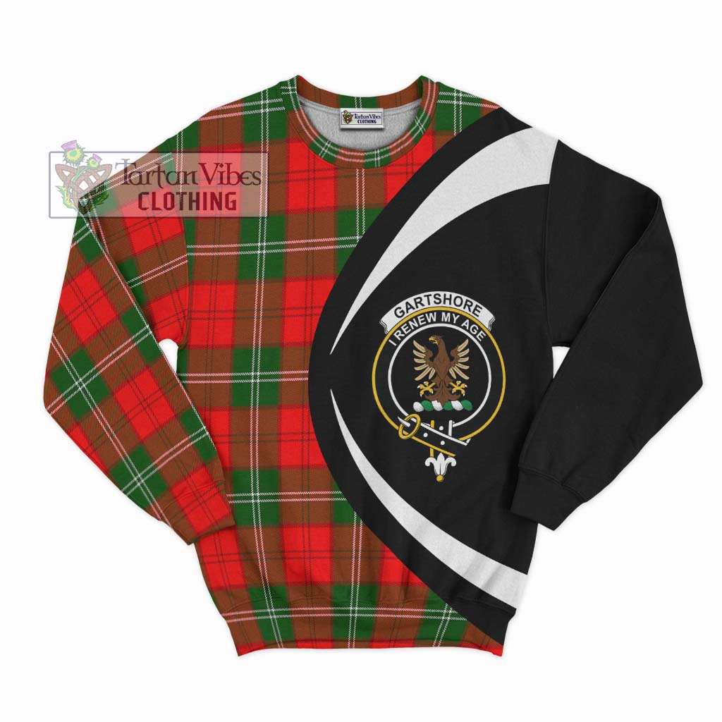Gartshore Tartan Sweatshirt with Family Crest Circle Style Unisex - Tartan Vibes Clothing