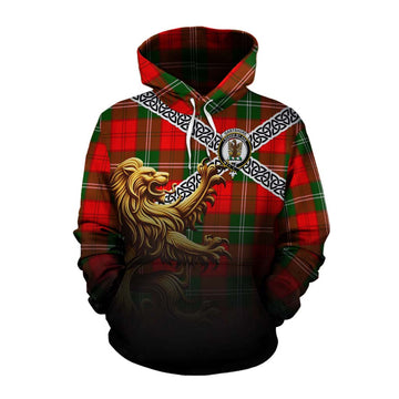 Gartshore Crest Tartan Cotton Hoodie with Golden Lion Emblem Celtic Style Pullover Hoodie XS - Tartan Vibes Clothing