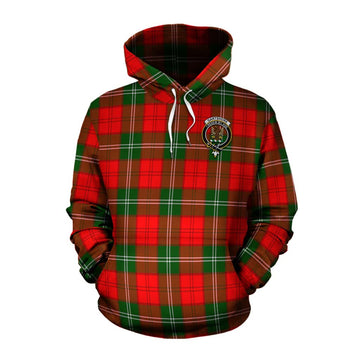 Gartshore Tartan Cotton Hoodie with Family Crest and Bearded Skull Holding Bottles of Whiskey Pullover Hoodie XS - Tartan Vibes Clothing