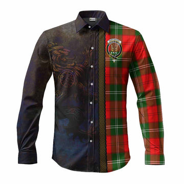 Gartshore Tartan Family Crest Long Sleeve Button Shirt Alba Gu Brath Be Brave Lion Ancient Style Men's Shirt S - Tartan Vibes Clothing