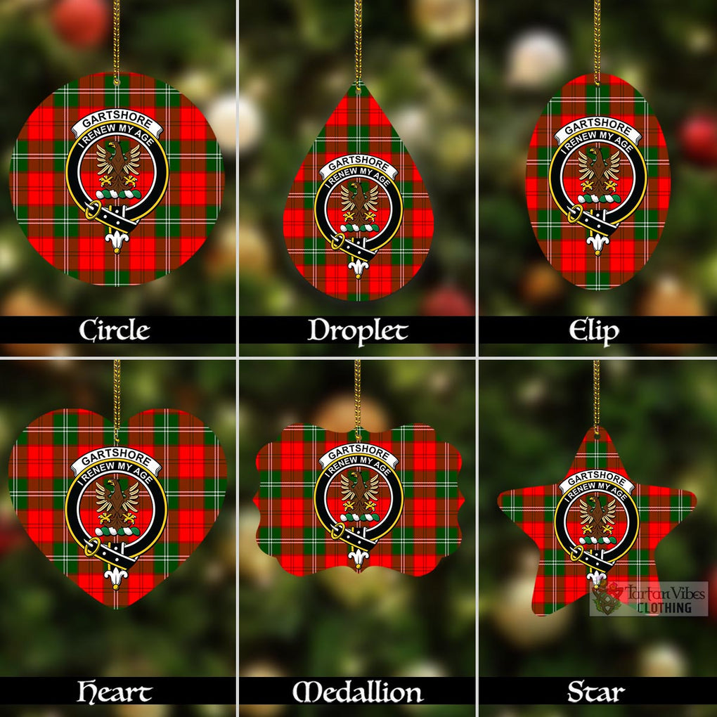 Gartshore Tartan Christmas Aluminium Ornament with Family Crest Aluminium - Tartan Vibes Clothing