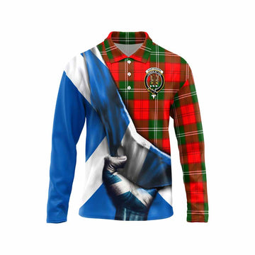 Gartshore Tartan Long Sleeve Polo Shirt with Family Crest Scotland Patriotic Style Unisex - Tartan Vibes Clothing