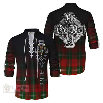 Gartshore Tartan Ghillie Kilt Shirt Featuring Alba Gu Brath Family Crest Celtic Inspired Men - Tartan Vibes Clothing