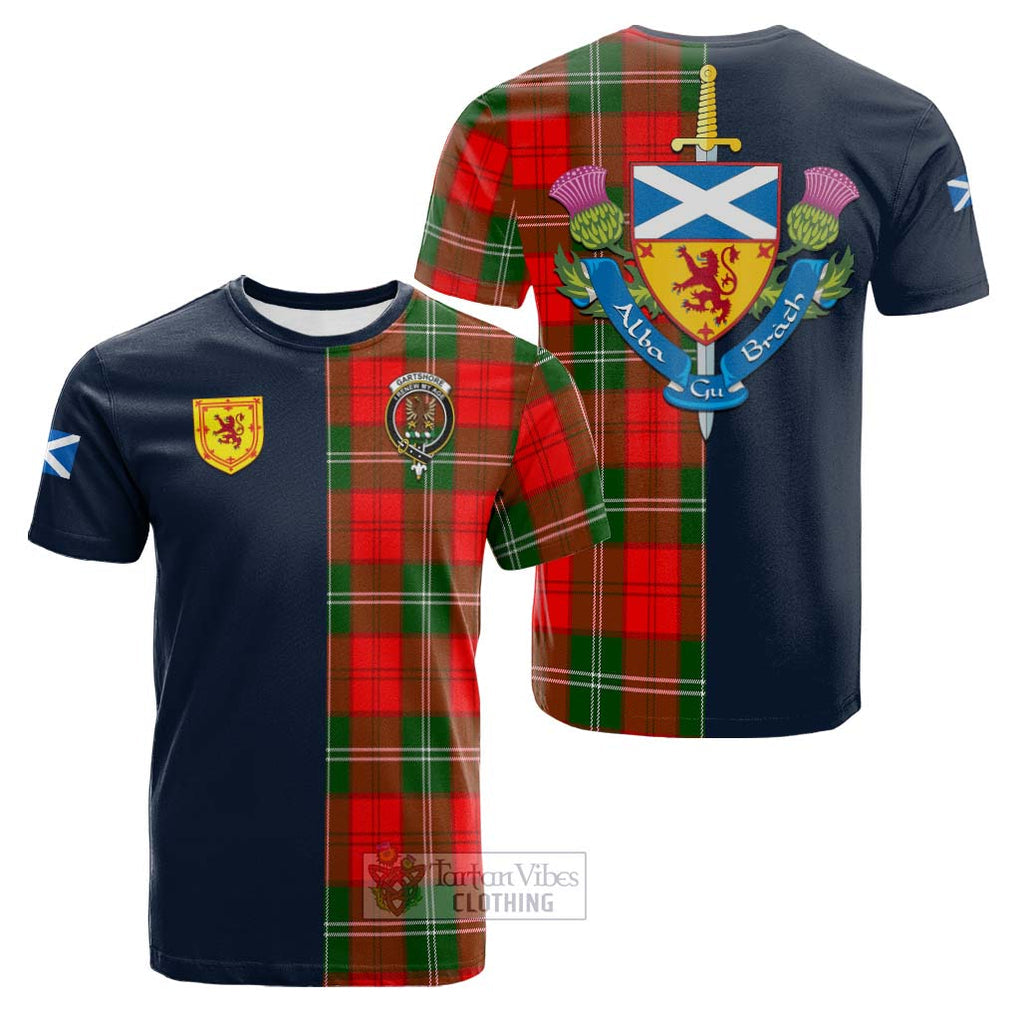 Gartshore Tartan Cotton T-shirt Alba with Scottish Lion Royal Arm Half Style Kid's Shirt - Tartan Vibes Clothing
