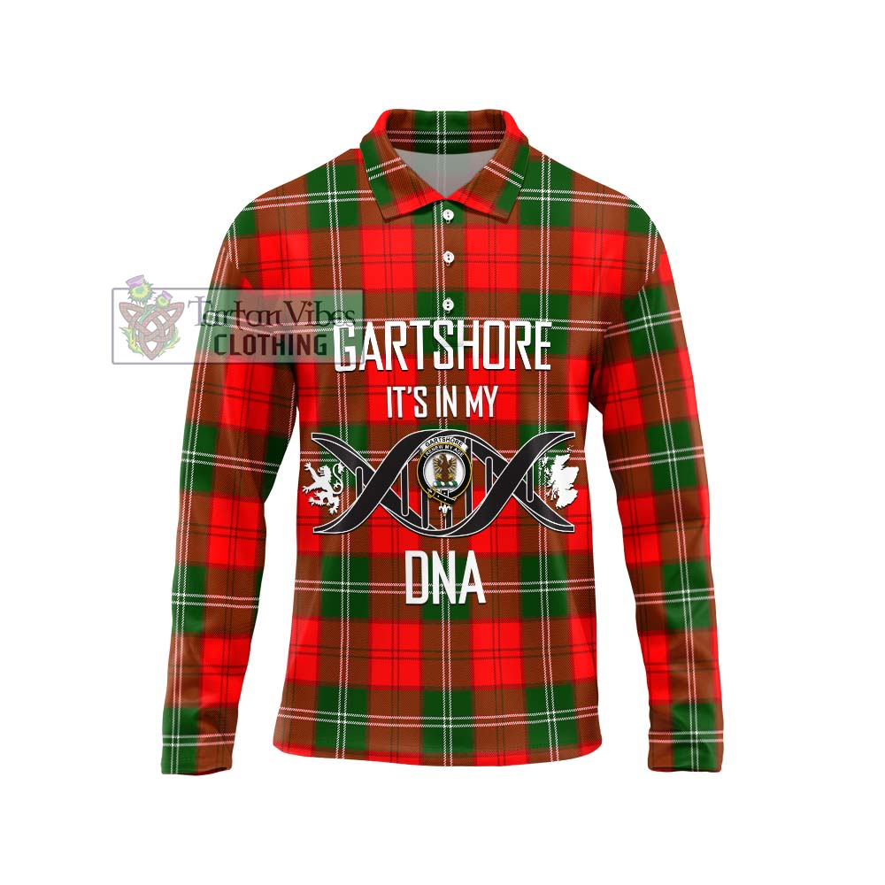 Gartshore Tartan Long Sleeve Polo Shirt with Family Crest DNA In Me Style Unisex - Tartan Vibes Clothing