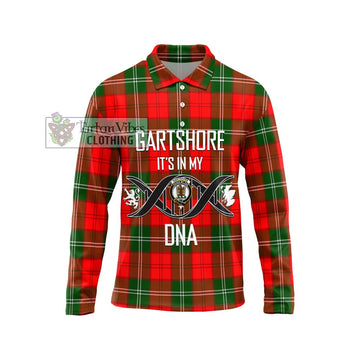 Gartshore Tartan Long Sleeve Polo Shirt with Family Crest DNA In Me Style Unisex - Tartan Vibes Clothing