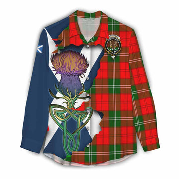 Gartshore Tartan Family Crest Women's Casual Shirt Scottish Thistle Celtic Inspired Female - Tartan Vibes Clothing