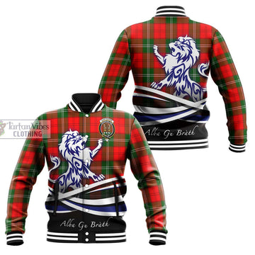 Gartshore Tartan Baseball Jacket with Alba Gu Brath Regal Lion Emblem Unisex - Tartan Vibes Clothing