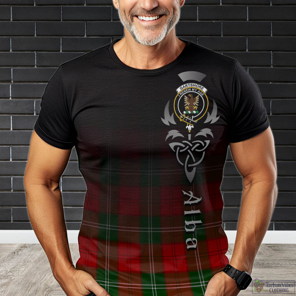 Tartan Vibes Clothing Gartshore Tartan T-Shirt Featuring Alba Gu Brath Family Crest Celtic Inspired