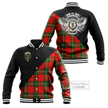Gartshore Tartan Baseball Jacket with Family Crest and Military Logo Style Unisex - Tartan Vibes Clothing