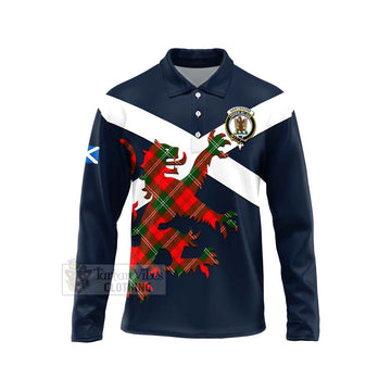 Gartshore Tartan Lion Rampant Long Sleeve Polo Shirt Proudly Display Your Heritage with Alba Gu Brath and Clan Name Unisex - Tartan Vibes Clothing
