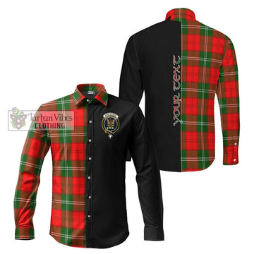 Gartshore Tartan Long Sleeve Button Shirt with Family Crest and Half Of Me Style Men's Shirt S - Tartanvibesclothing Shop
