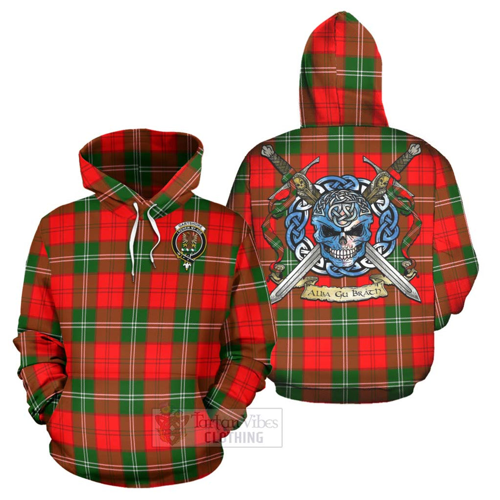 Gartshore Tartan Hoodie with Family Crest Celtic Skull Style Zip Hoodie - Tartan Vibes Clothing