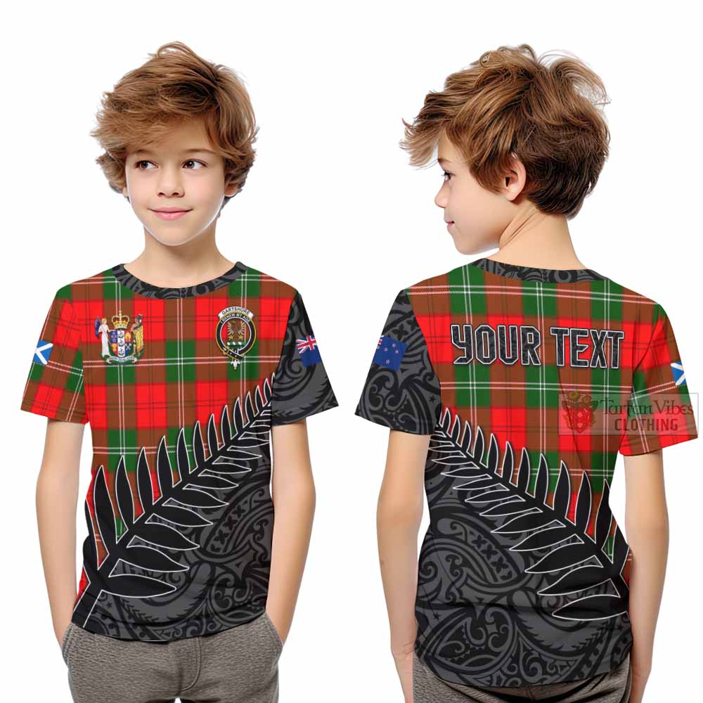 Gartshore Crest Tartan Kid T-Shirt with New Zealand Silver Fern Half Style Youth XL Size14 - Tartan Vibes Clothing