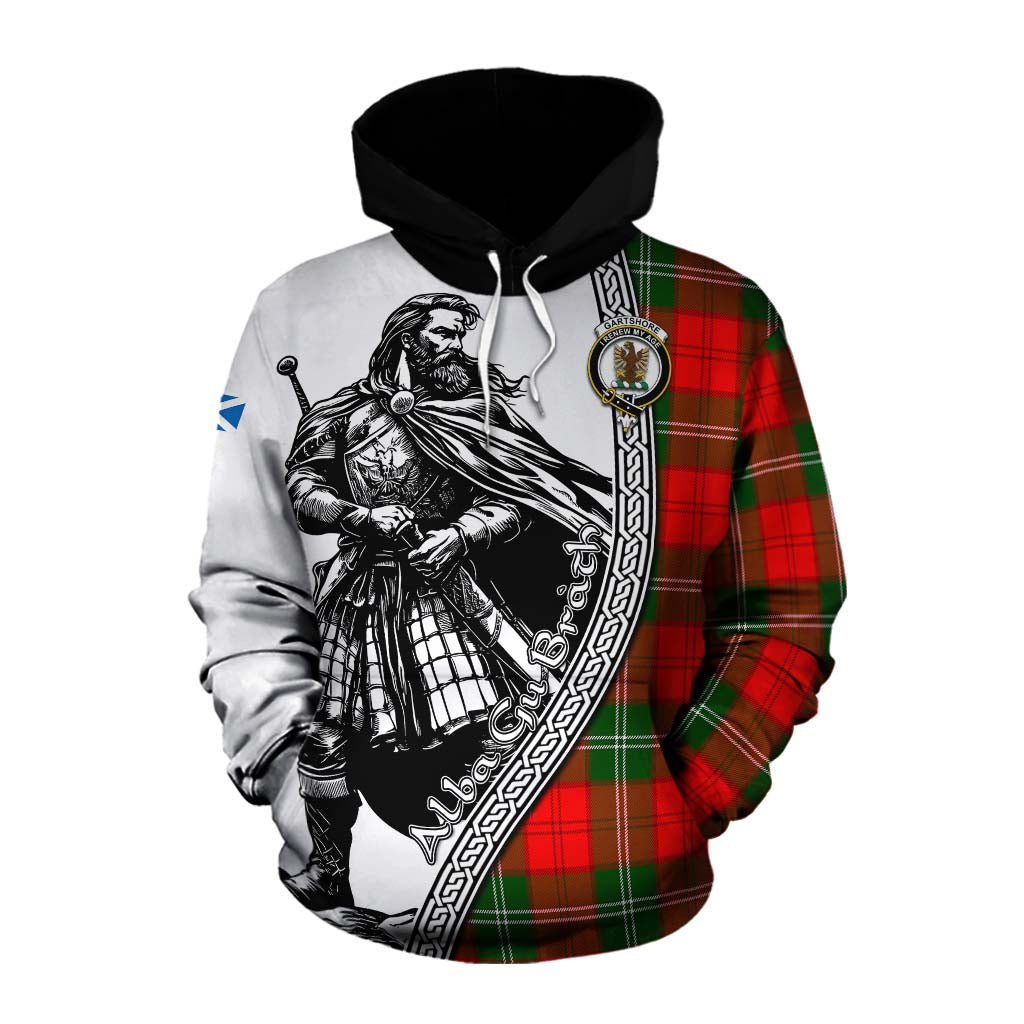 Gartshore Tartan Clan Crest Cotton Hoodie with Highlander Warrior Celtic Style Pullover Hoodie XS - Tartan Vibes Clothing