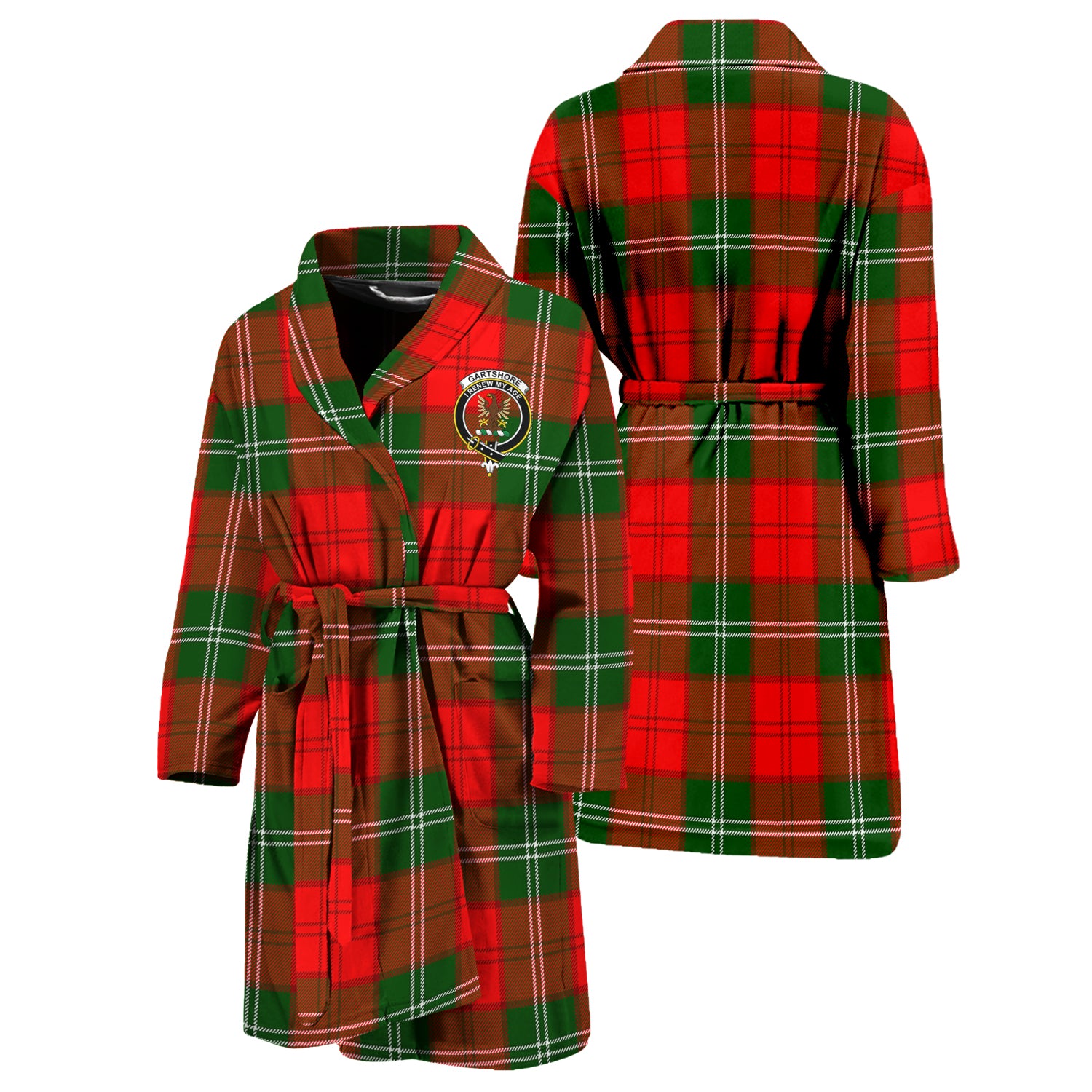 Gartshore Tartan Bathrobe with Family Crest Unisex S - Tartan Vibes Clothing