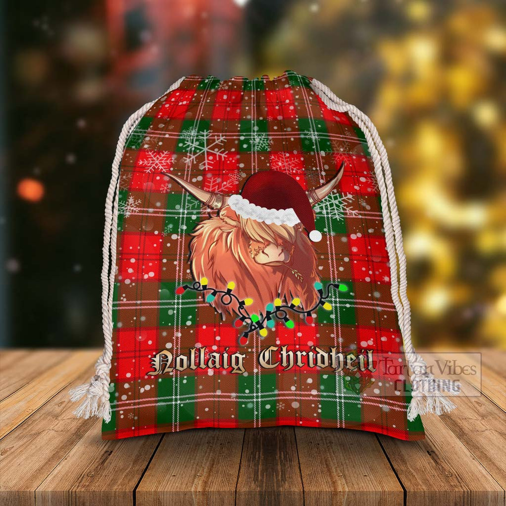 Gartshore Tartan Christmas Santa's Bag with Twinkle Highland Cattle - Tartan Vibes Clothing