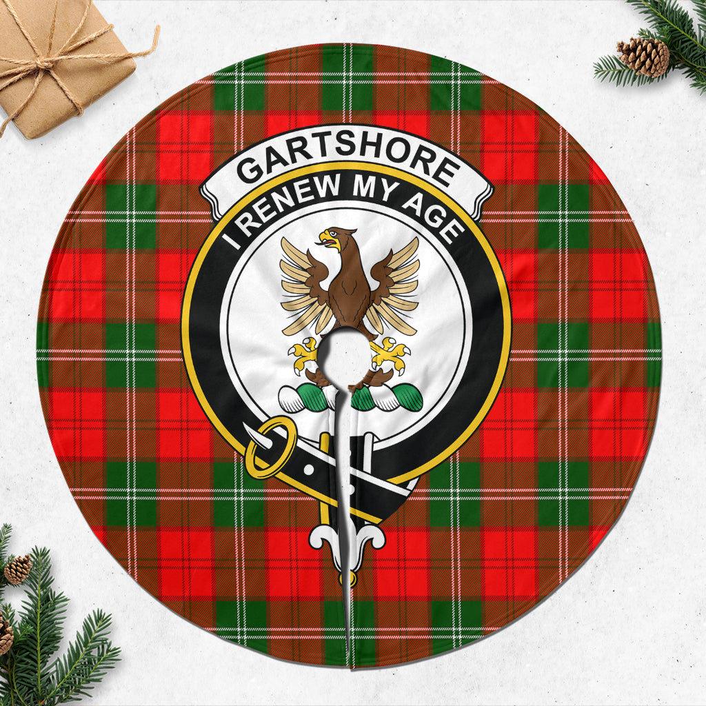 Gartshore Tartan Christmas Tree Skirt with Family Crest 47*47 inch - Tartan Vibes Clothing