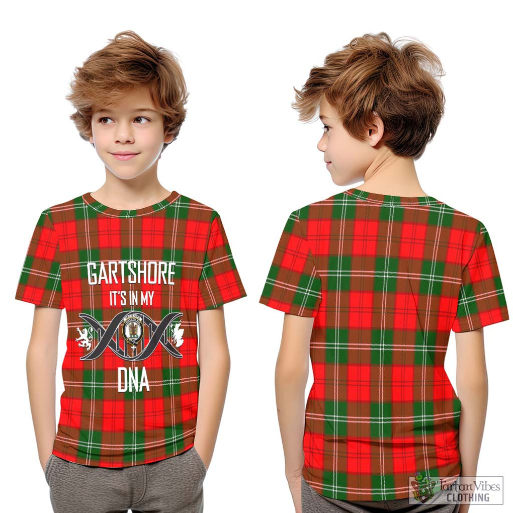 Gartshore Tartan Kid T-Shirt with Family Crest DNA In Me Style Youth XL Size14 - Tartan Vibes Clothing